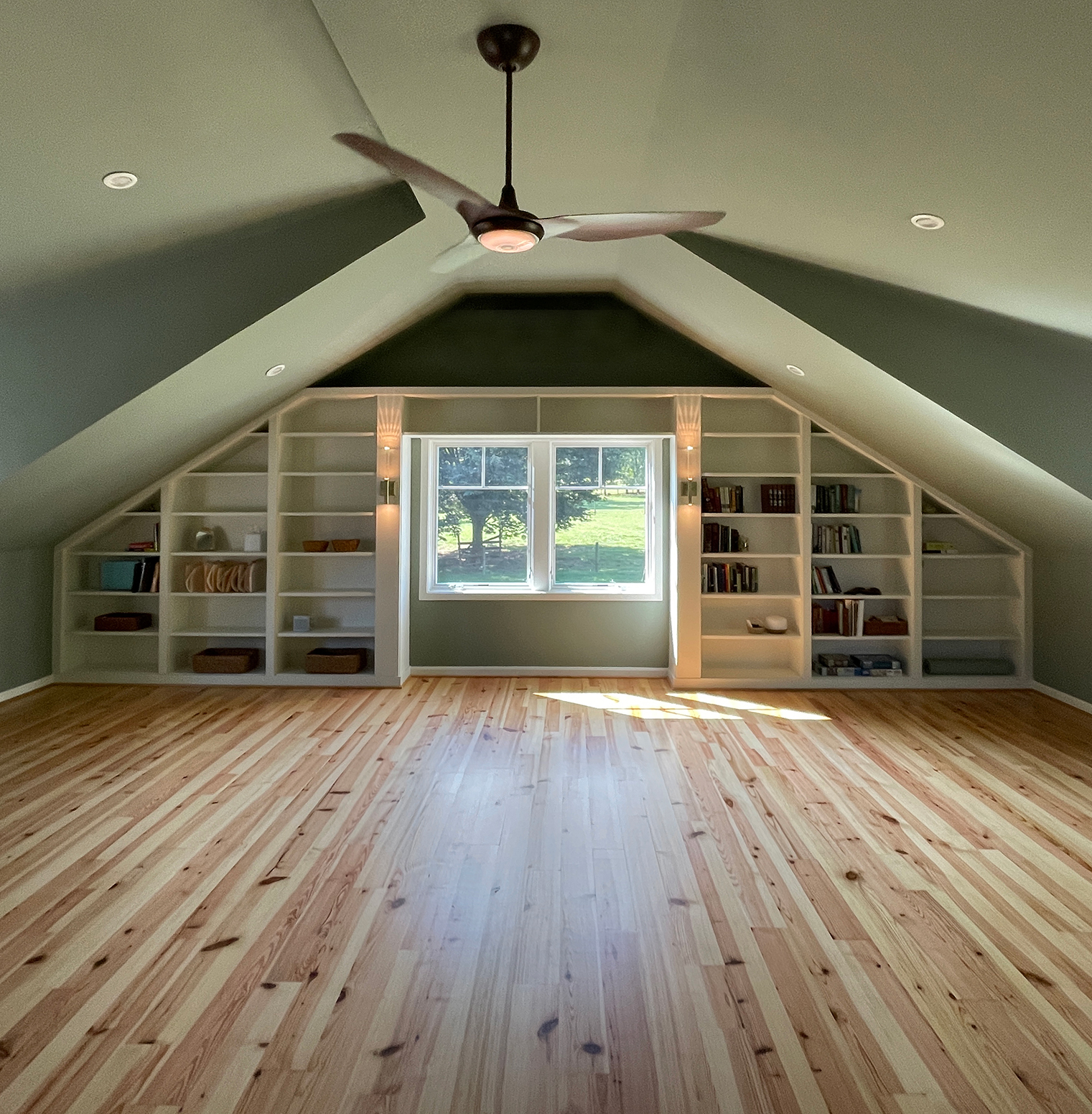 Wilets Architecture's garage loft addition featuring custom built-ins.